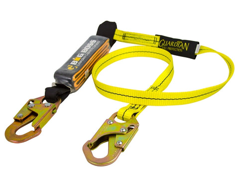 Guardian Fall Protection 6-Feet Single Leg Big Boss Lanyard with High Strength Snap Hook on Each End #21300 ( # 7922)
