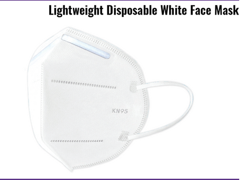 Global Glove, Lightweight Disposable White Face Mask, KN95 10/Bag (#13417)