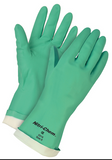 MCR Nirti-Chem Flocked Lined Green Nitrile Gloves 13' 15 Mil Thickness #5319