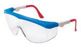 MCRed White and Blue Safety Glasses with Clear Lens Generous Lens with Built Side Shields #TK130