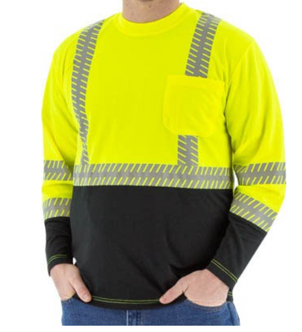 Majestic High Visibility Long Sleeve Shirt With Reflective Chainsaw Striping Ansi 2 #75-5257