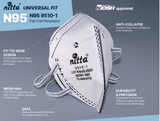 Nitta, N95, Niosh Approved, Universal Fit, Flat Fold Respirator, #N95-9510-1,